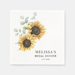 Eucalyptus Sunflower Bridal Shower Paper Napkin