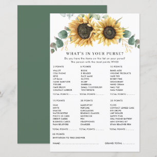 Eucalyptus Sunflower Floral Bridal Shower Game