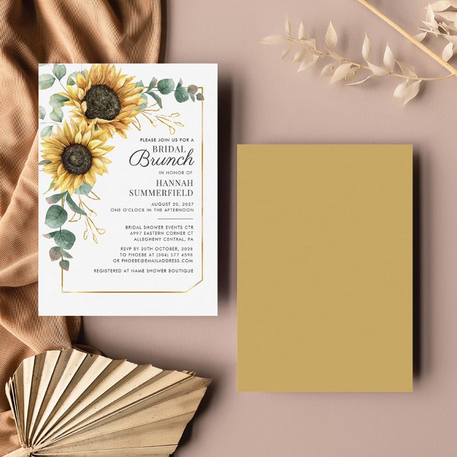 Eucalyptus Sunflower Greenery Floral Bridal Brunch Invitation (Creator Uploaded)