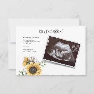 Eucalyptus Sunflower Pregnant Sonogram Baby Reveal