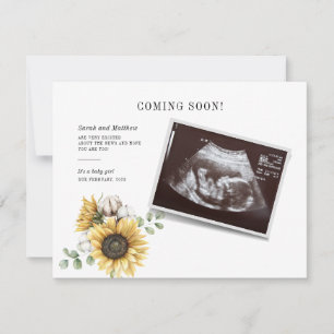 Eucalyptus Sunflower Pregnant Sonogram Baby Reveal