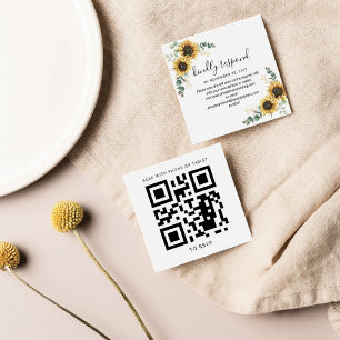 Eucalyptus Sunflower QR Code Wedding Website RSVP