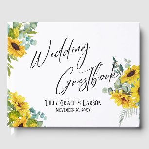 Eucalyptus Sunflowers Handwriting Guestbook