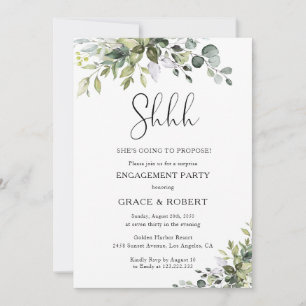 Eucalyptus Surprise Engagement Party  Invitation