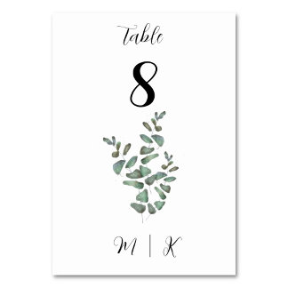 Eucalyptus Table Number Card | Wedding
