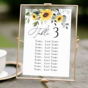 Eucalyptus Table Number Name Seating Chart Cards