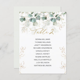 Eucalyptus Table Wedding Seating Chart Card