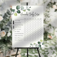 Eucalyptus Text Script Daily Chore Chart