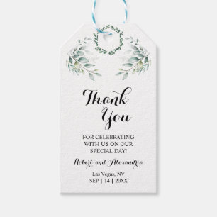 Eucalyptus Thank You for Coming Wedding Favour Gift Tags