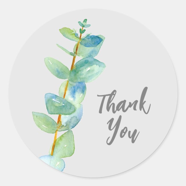 Eucalyptus Thank You Herb Business  Classic Round Sticker (Front)