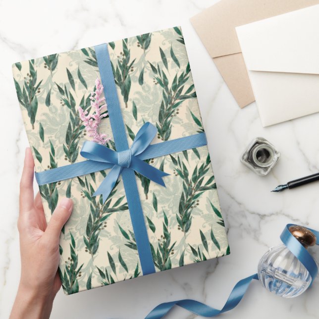 Eucalyptus tiled elegant Wedding Wrapping Paper (Gifting)