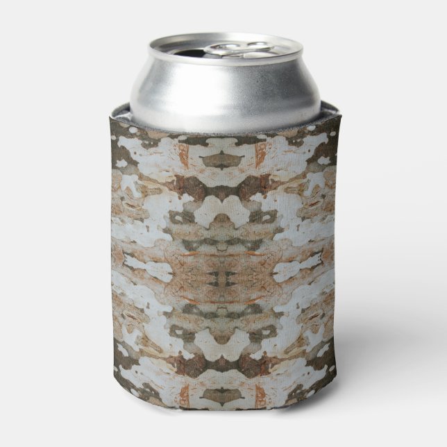 Eucalyptus Tree Bark Photo Closeup With Pattern Can Cooler (Can Front)