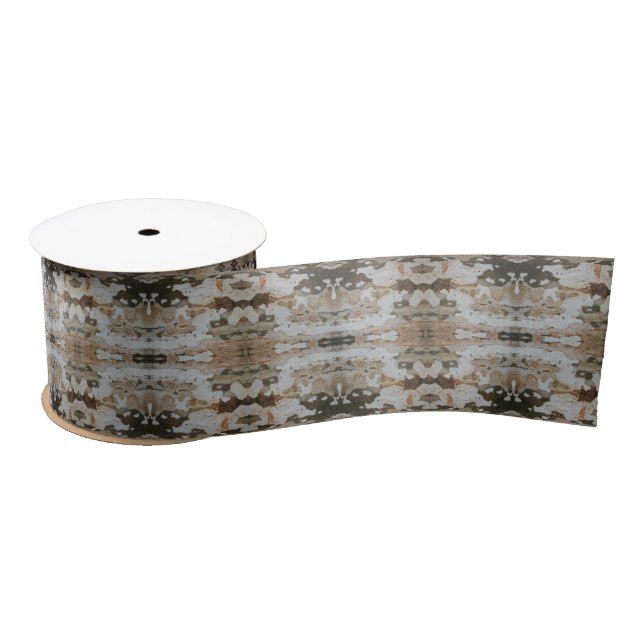 Eucalyptus Tree Bark Photo Closeup With Pattern Satin Ribbon (Spool)