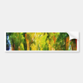 Eucalyptus Tree Lined Avenue Pointillism Art Bumper Sticker