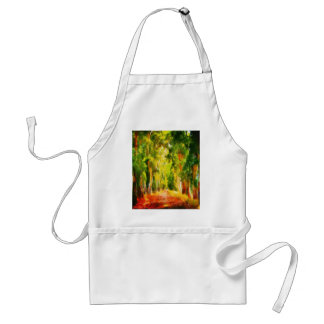 Eucalyptus Tree Lined Avenue Pointillism Art Standard Apron
