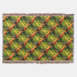 Eucalyptus Tree Lined Avenue Pointillism Art Throw Blanket
