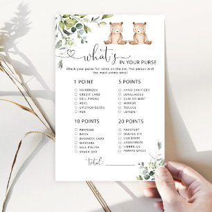 Eucalyptus twin bears Whats in your purse game