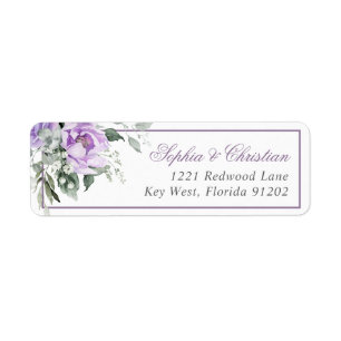 Eucalyptus Violet Flowers Return Address Label