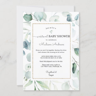 Eucalyptus Virtual Baby Shower Invitation