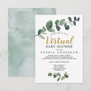 Eucalyptus Virtual Baby Shower Invitation