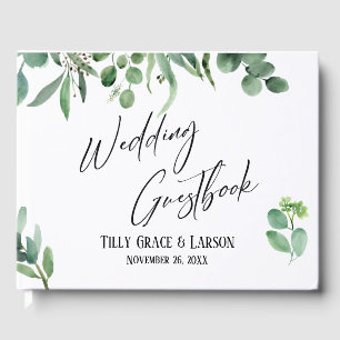 Eucalyptus w/ Elegant Handwriting Guestbook