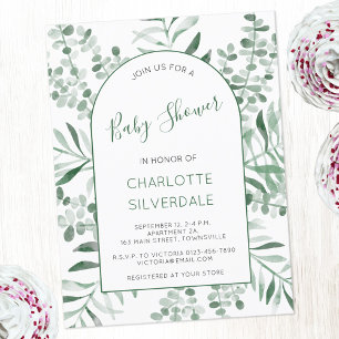 Eucalyptus Watercolor Baby Shower Invitation Postcard