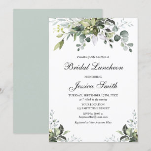 Eucalyptus Watercolor Bridal Luncheon Invitation