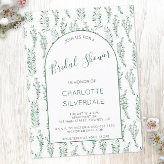 Eucalyptus Watercolor Bridal Shower Invitation Postcard