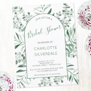 Eucalyptus Watercolor Bridal Shower Invitation Postcard
