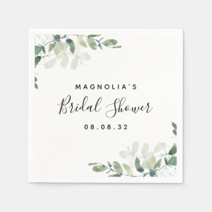 Eucalyptus Watercolor Bridal Shower  Napkin