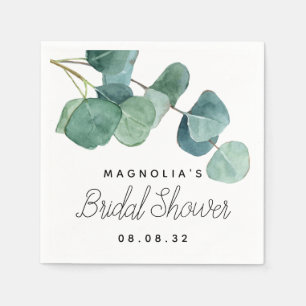 Eucalyptus Watercolor Bridal Shower Napkin