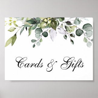 Eucalyptus Watercolor Cards and Gifts Poster Sign
