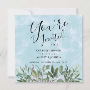 Eucalyptus Watercolor Couples Shower Invitation