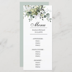 Eucalyptus Watercolor Dinner Menu Card