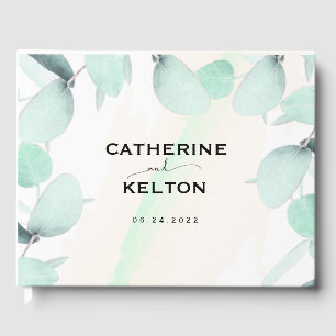 Eucalyptus Watercolor Elegant Greenery Wedding Guest Book