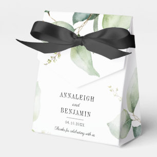 Eucalyptus Watercolor Elegant Wedding Thank You Favour Box
