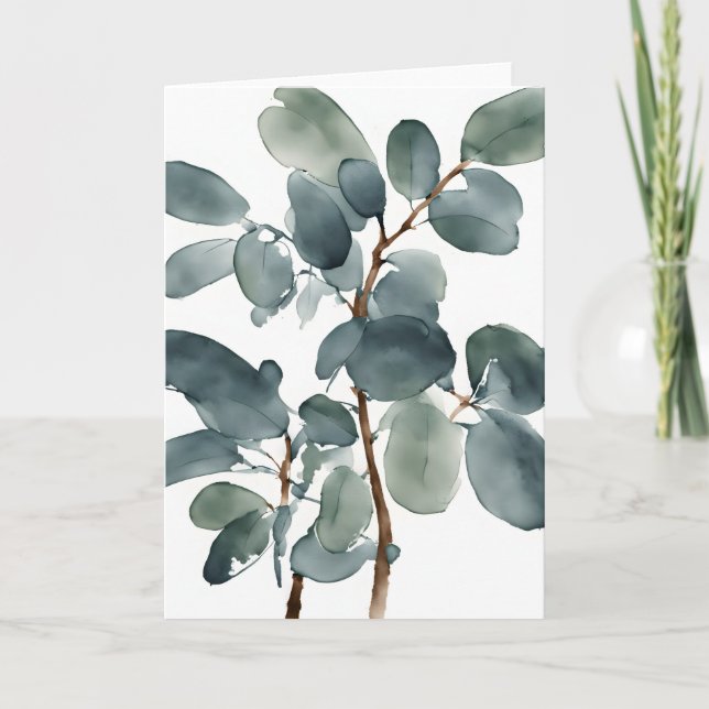 Eucalyptus - Watercolor flowers Card (Front)