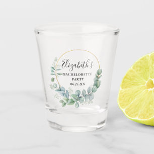 Eucalyptus Watercolor Greenery Bachelorette Party Shot Glass