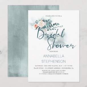 Eucalyptus Watercolor Greenery Bridal Shower Invitation