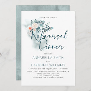 Eucalyptus   Watercolor Greenery Rehearsal Dinner Invitation