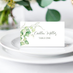 Eucalyptus Watercolor Minimalist Place Card