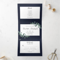 eucalyptus watercolor navy blue all in one wedding