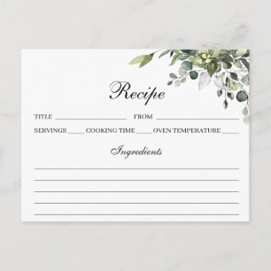 Eucalyptus Watercolor Recipe Card