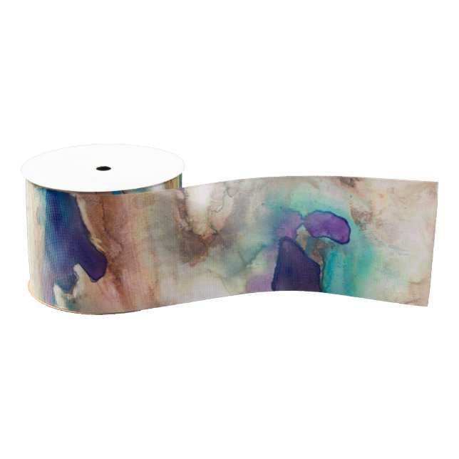 Eucalyptus Watercolor Ribbon Grosgrain Ribbon (Spool)