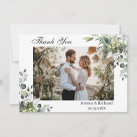 Eucalyptus Watercolor Thank You PHOTO Card