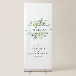 Eucalyptus watercolor Vertical Retractable Banner