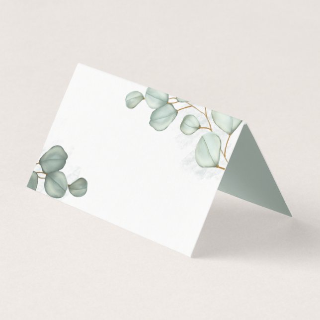 Eucalyptus Watercolor Wedding Elegant Blank (Front)