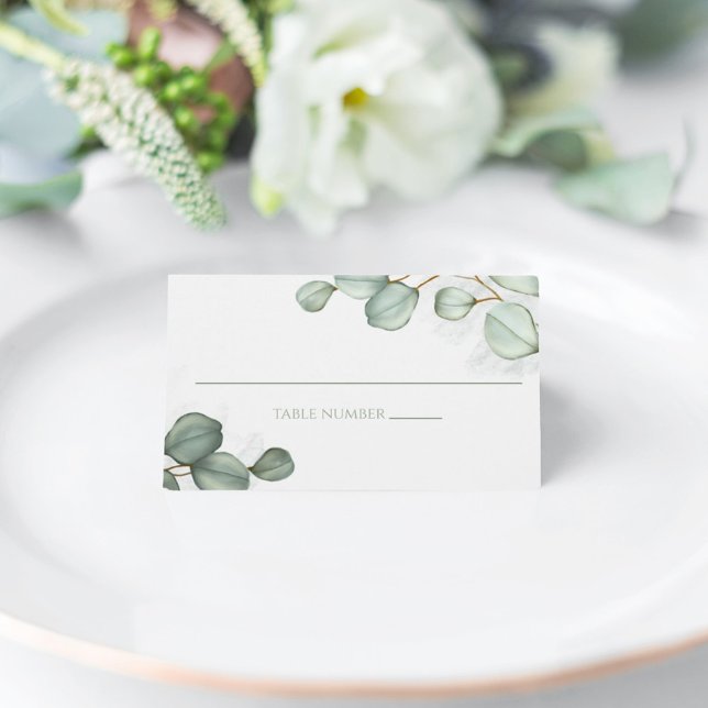 Eucalyptus Watercolor Wedding Elegant Table Number (Creator Uploaded)