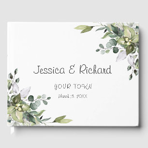 Eucalyptus Watercolor Wedding Guest Book