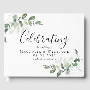 Eucalyptus Watercolor Wedding Guest Book